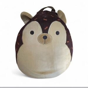 Squishmallows Brown and Tan Plush Backpack